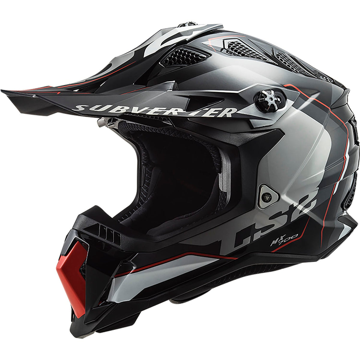 LS2 Subverter Evo Arched Full Face MX Motorcycle Helmet – Black/Red/Silver