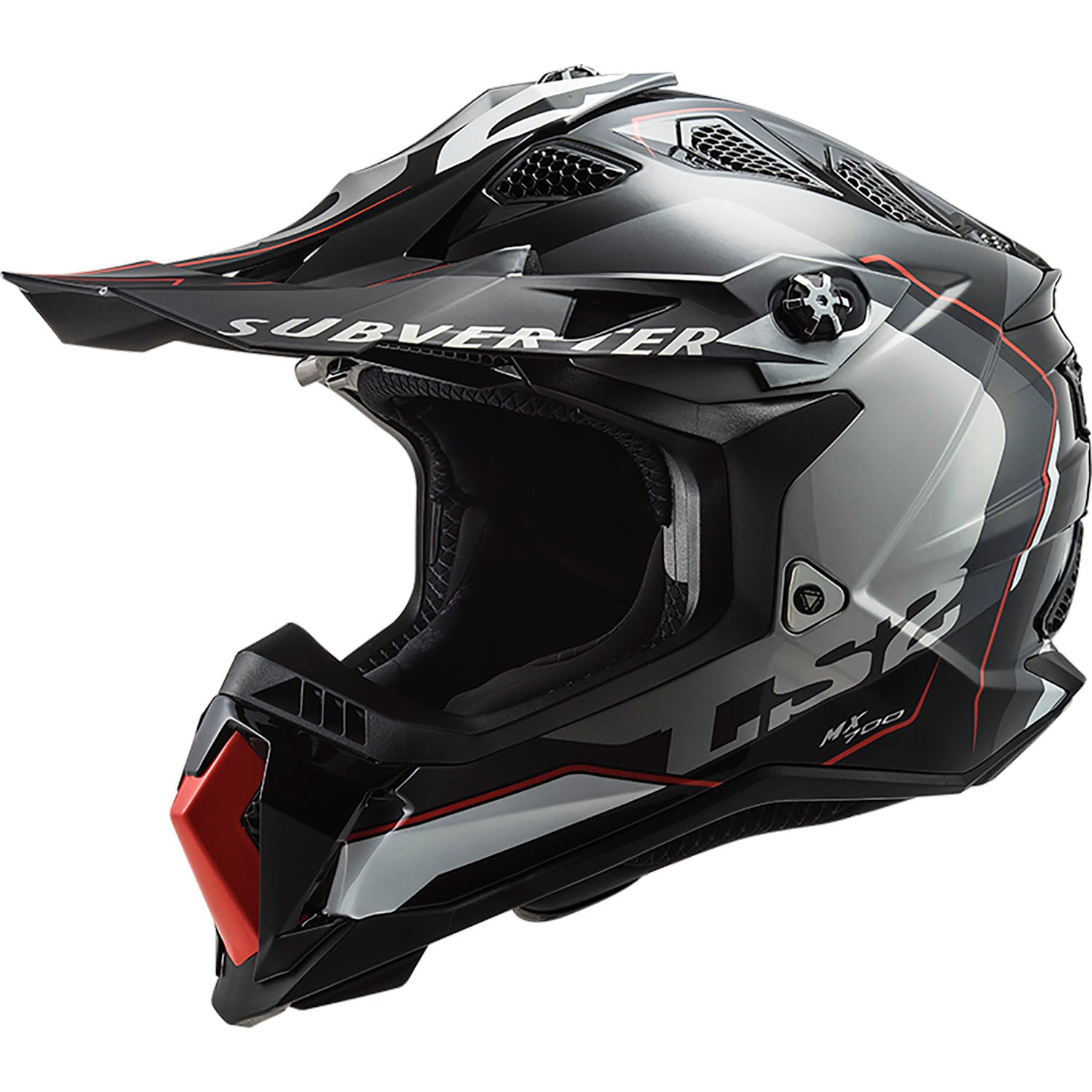 Helmet Subverter Evo Arched Full Face MX Motorcycle Helmet - Black/Red/Silver Product View