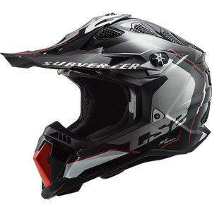 Helmet Subverter Evo Arched Full Face MX Motorcycle Helmet - Black/Red/Silver