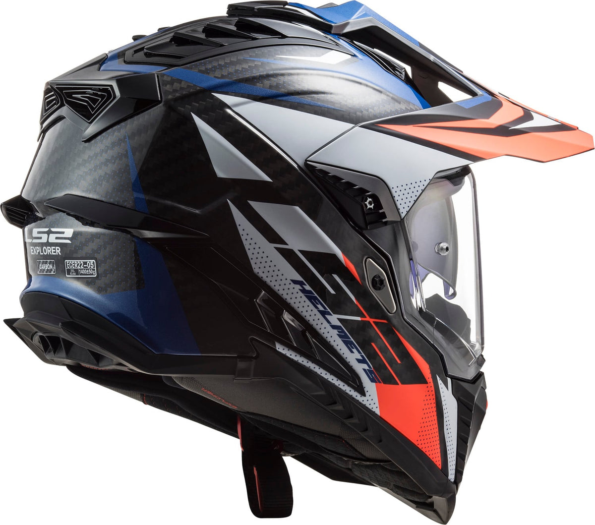 Helmet Explorer C Focus Adventure Motorcycle Helmet with SunShield - Gloss Blue/White/Red Product View