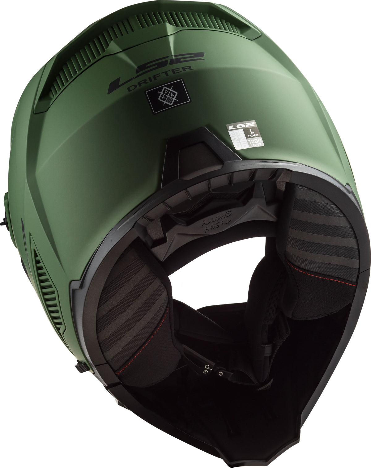 Drifter Solid Open Face Helmet with SunShield - Matte Military Green Product View
