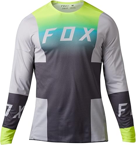 Fox Racing Men's 360 Horyzn Motocross Jersey Light Grey Long Sleeve TruDri Breathable