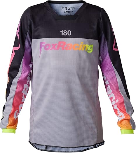 Fox Racing Boys' 180 Youth Statk Motocross Jersey – Lightweight, Moisture-Wicking MX Jersey
