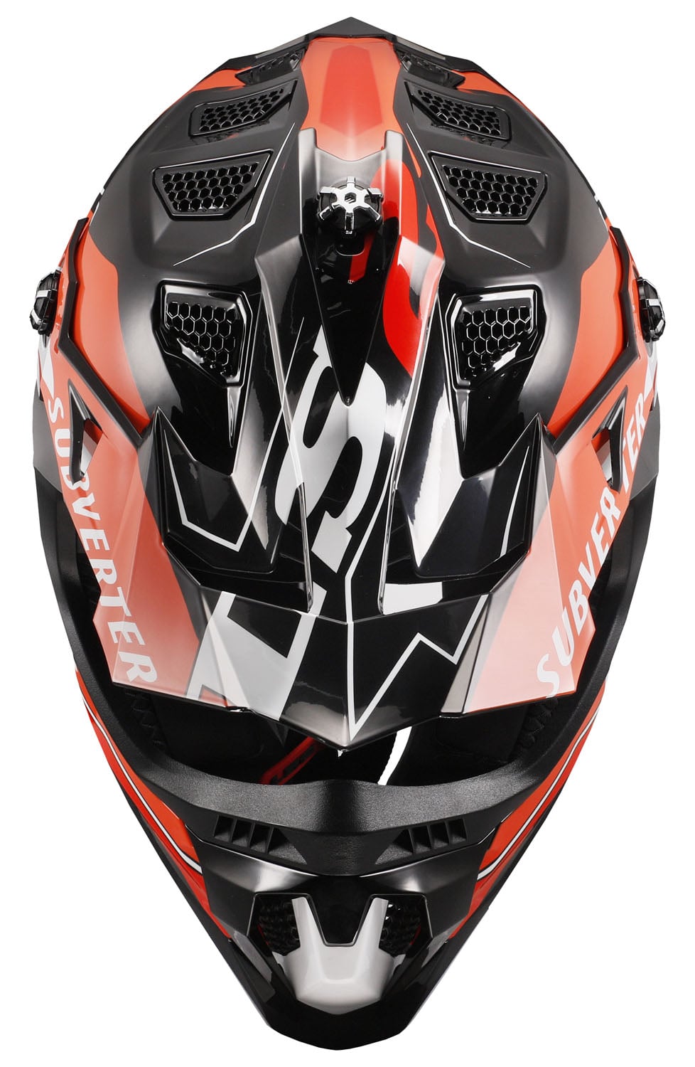 Helmet Subverter Evo Arched Full Face MX Motorcycle Helmet - Black/Yellow/Orange Product View