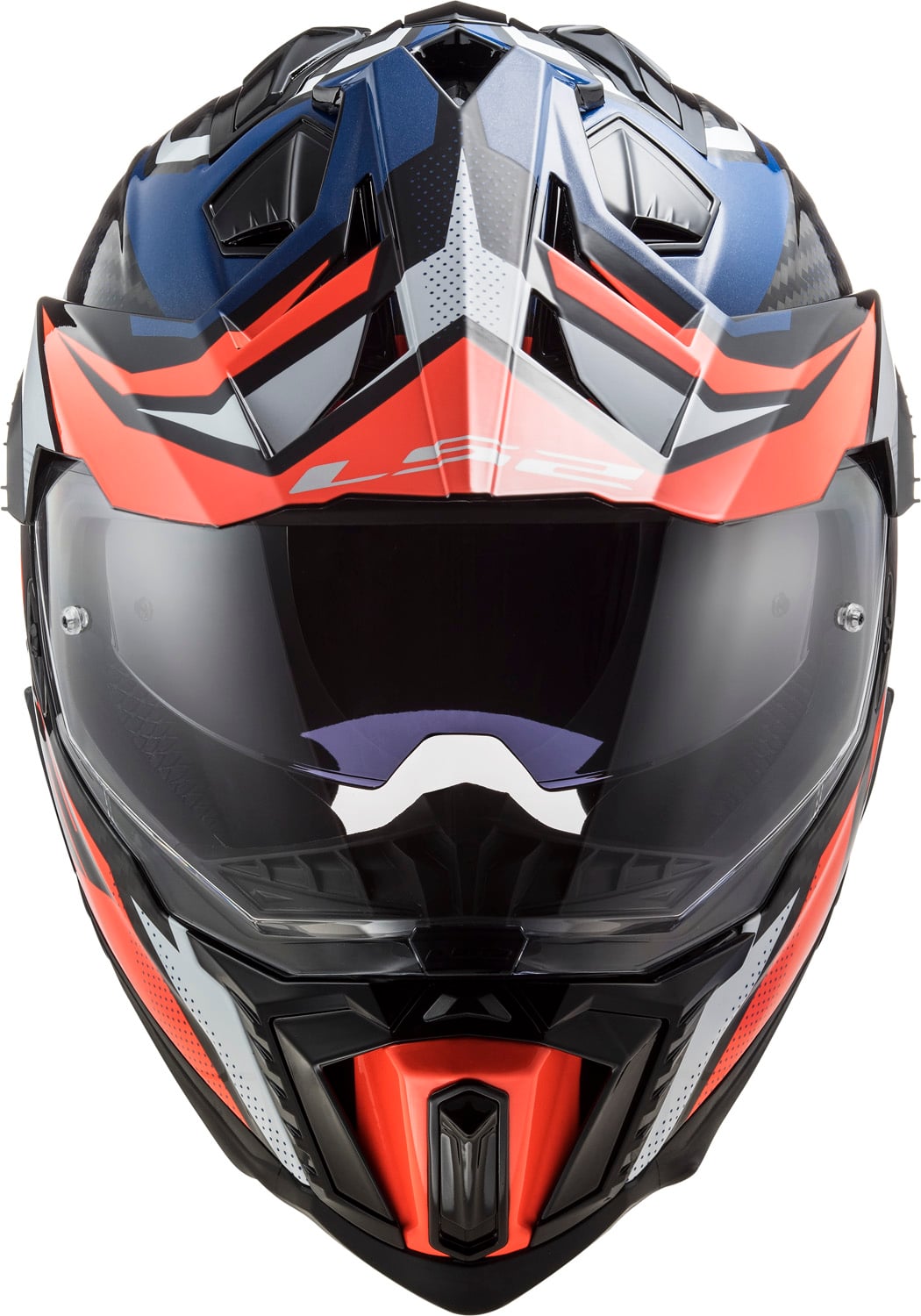 Helmet Explorer C Focus Adventure Motorcycle Helmet with SunShield - Gloss Blue/White/Red Product View