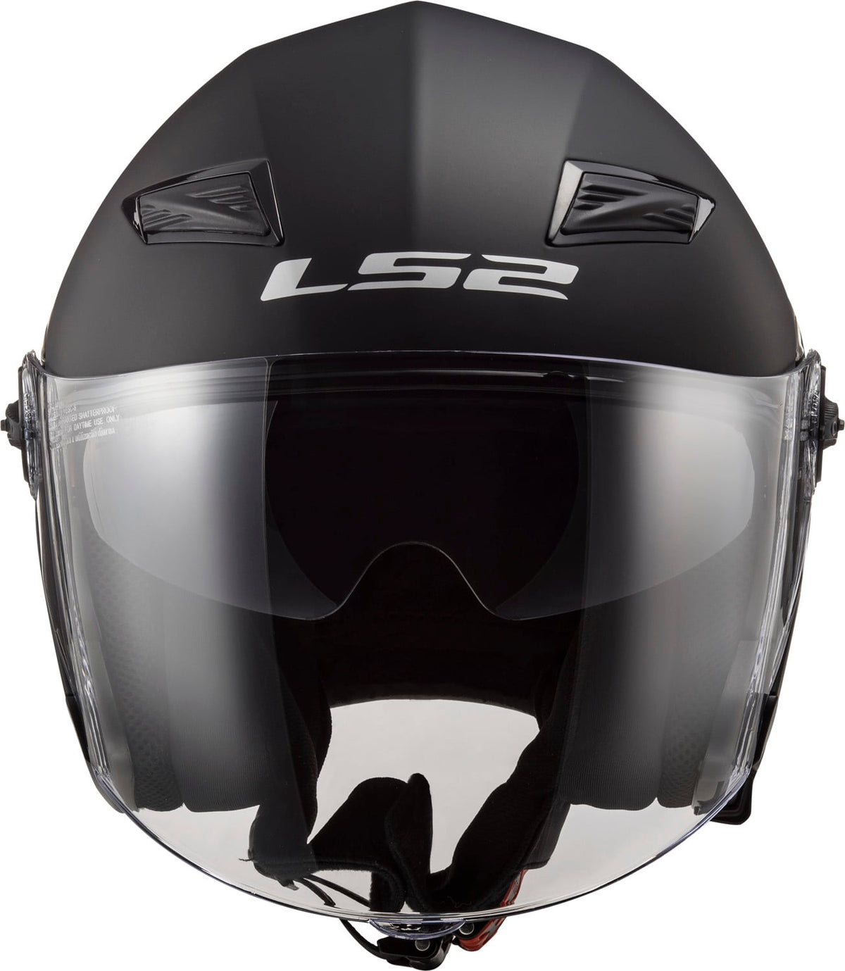 Track Solid Open Face Helmet with SunShield - Matte Black Product View