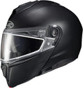 HJC i90 Modular Electric Snowmobile Helmet Semi-Flat Black Medium Front View