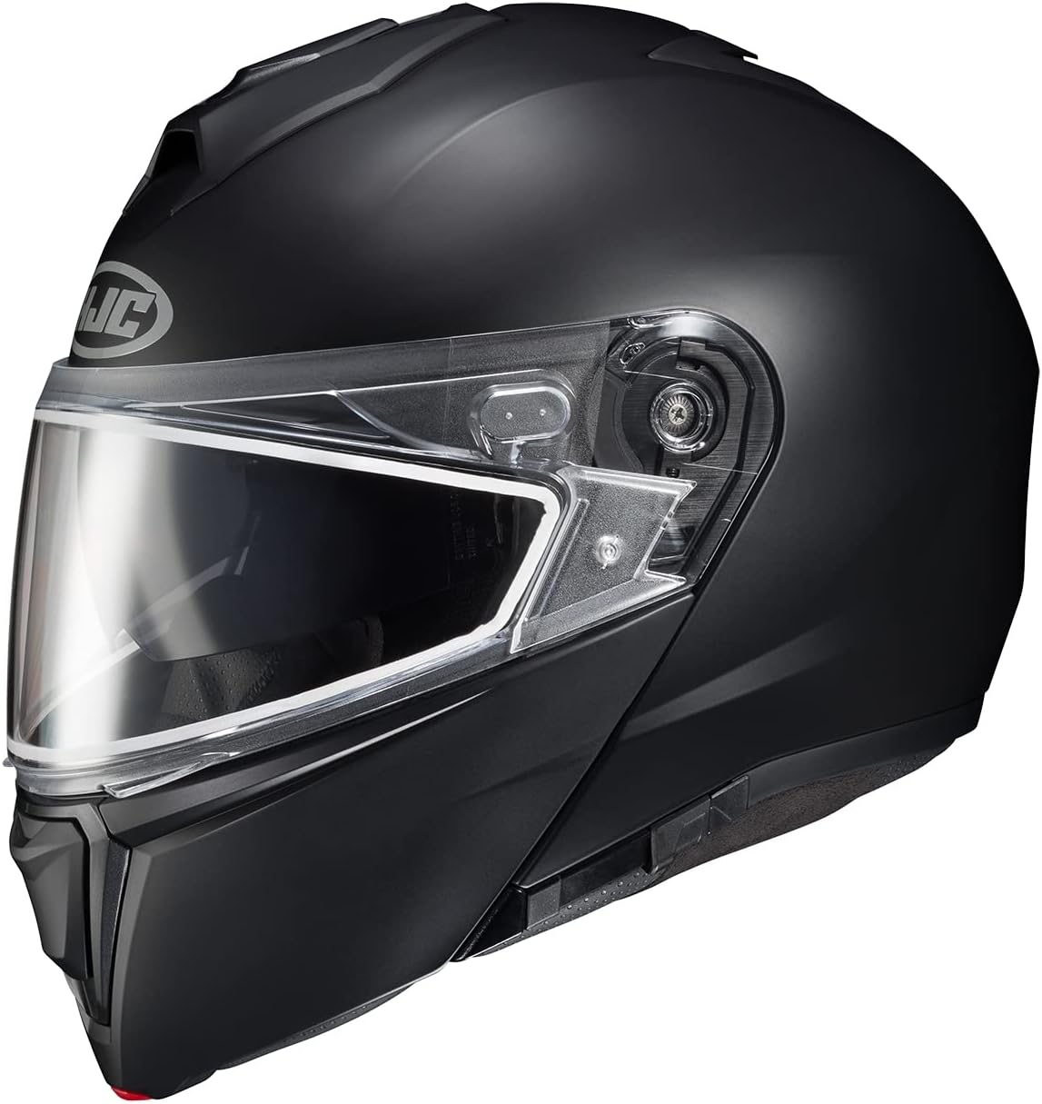 HJC i90 Modular Electric Snowmobile Helmet Semi-Flat Black Medium Front View