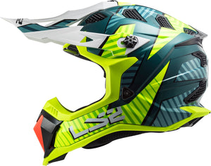 Helmet Subverter Evo Astro Full Face MX Motorcycle Helmet - Gloss Cobalt Hi-Vis Yellow