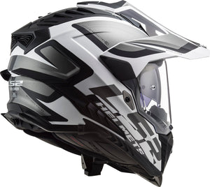 Helmet Explorer XT Alter Adventure Motorcycle Helmet with SunShield - Black/White Matte
