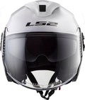 Helmet Verso Solid Open Face Motorcycle Helmet with SunShield - Gloss White Product View