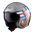 Spitfire Bomb Rider Open Face Helmet with SunShield - Brushed Alloy Finish Product View