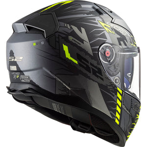Citation II Techbot Full Face Helmet with SunShield - Matte Titanium Hi-Vis Yellow