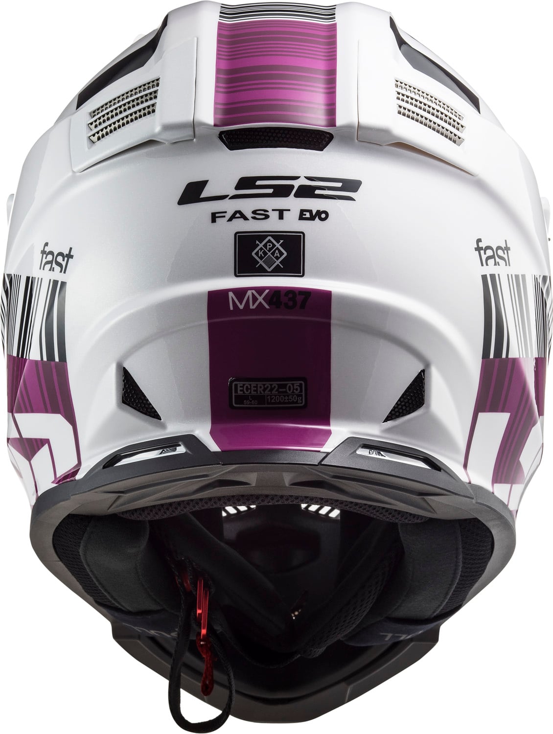 Helmet Gate Xcode Full Face MX Motorcycle Helmet - Gloss White/Violet Product View