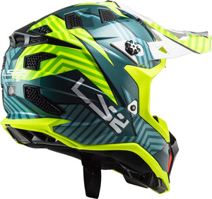 Helmet Subverter Evo Astro Full Face MX Motorcycle Helmet - Gloss Cobalt Hi-Vis Yellow