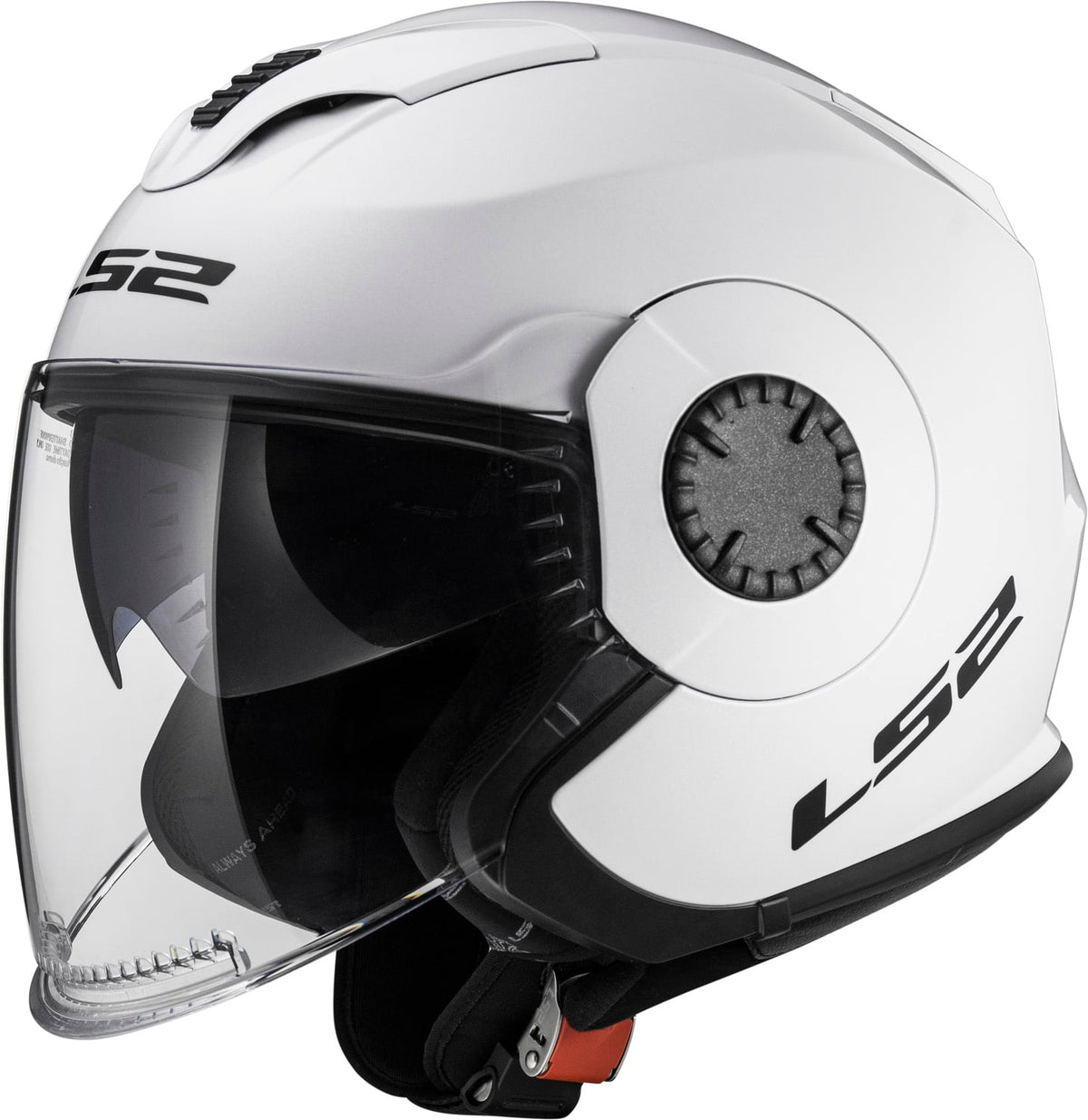 LS2 Verso Solid Open Face Motorcycle Helmet with SunShield Gloss White DOT Approved 3/4 Helmet