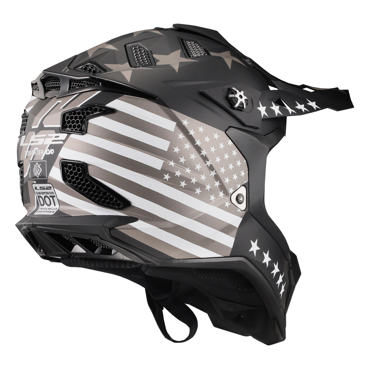 Helmet Subverter Evo 76 Full Face MX Motorcycle Helmet - Black/White/Gray Product View