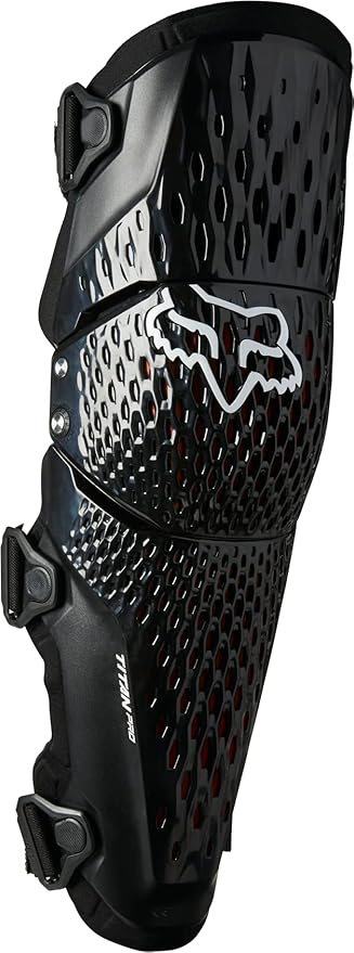 Fox Racing Titan Pro D3O Knee and Shin Guard front view in black