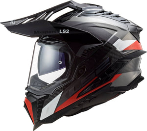 Explorer C Frontier Adventure Helmet with SunShield - Matte Titanium Red / Matte Gray