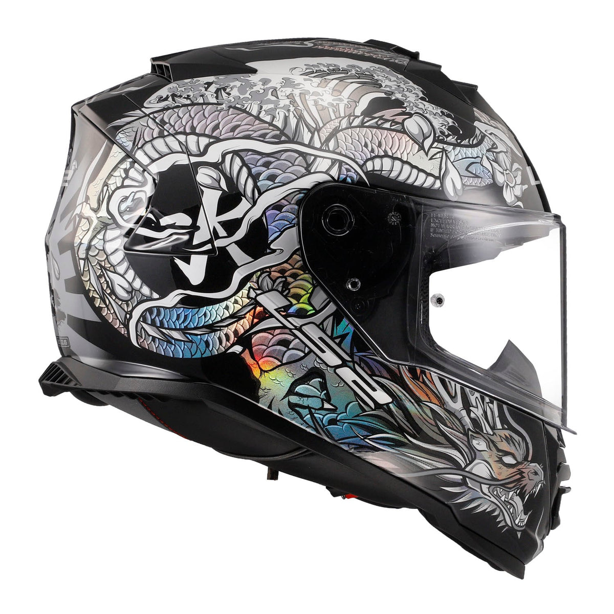 Helmet Assault Warrior Full Face Motorcycle Helmet with SunShield - Krome Silver/Black Product View