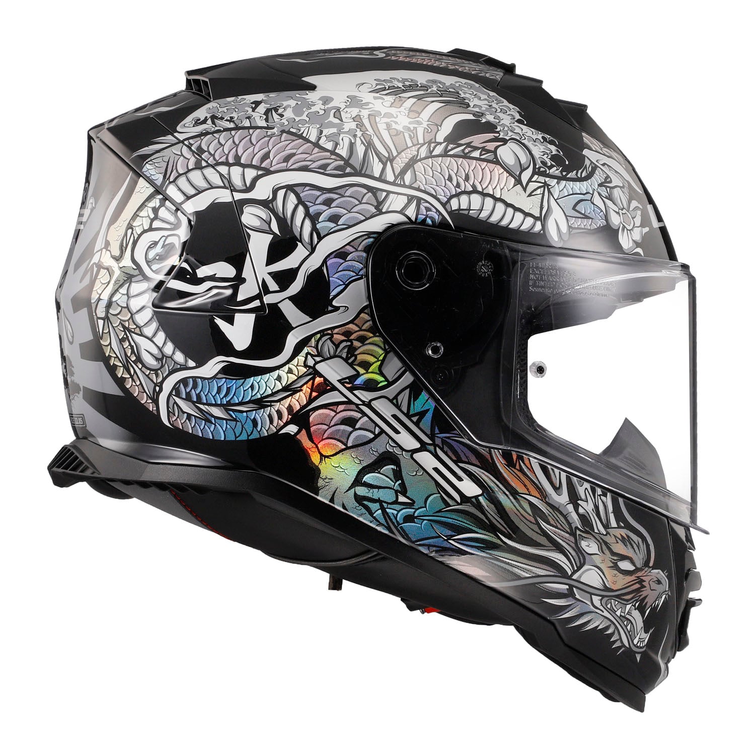 Helmet Assault Warrior Full Face Motorcycle Helmet with SunShield - Krome Silver/Black Product View