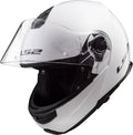 Helmet Strobe Solid Modular Motorcycle Helmet with SunShield - Gloss White Product View