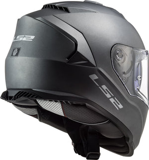 Helmet Assault Solid Full Face Motorcycle Helmet with SunShield - Matte Titanium