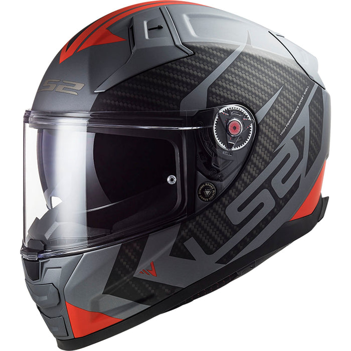 Citation II Splitter Full Face Helmet with SunShield - Matte Titanium Red Product View