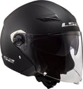 Track Solid Open Face Helmet with SunShield - Matte Black Product View
