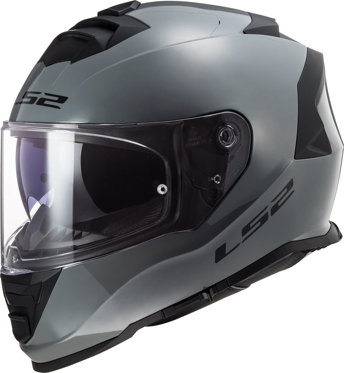 LS2 Assault Solid Full Face Motorcycle Helmet with SunShield - Gloss Battleship Gray