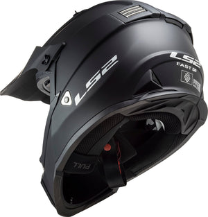 Helmet Gate Solid Full Face MX Motorcycle Helmet - Matte Black