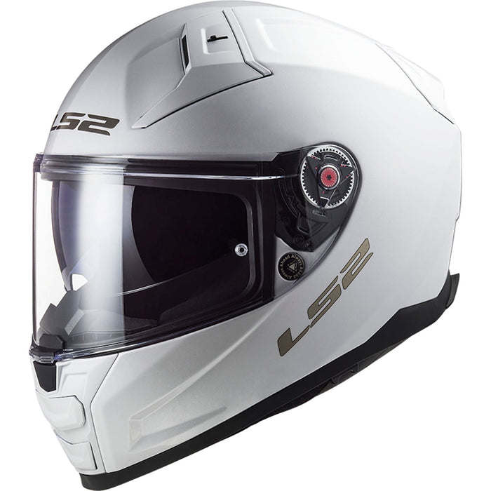 Citation II Solid Full Face Motorcycle Helmet with SunShield - Gloss White Product View