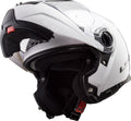 Helmet Strobe Solid Modular Motorcycle Helmet with SunShield - Gloss White Product View