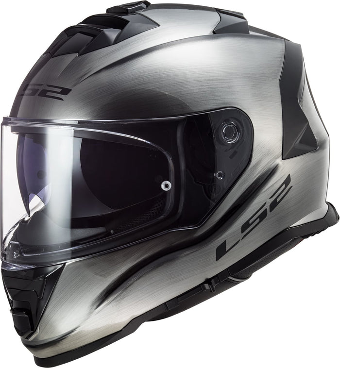 Helmet Assault Solid Full Face Motorcycle Helmet with SunShield – Brushed Alloy Construction, Brushed Gray Product View