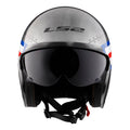 Spitfire Bomb Rider Open Face Helmet with SunShield - Brushed Alloy Finish Product View