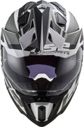 Helmet Explorer XT Alter Adventure Motorcycle Helmet with SunShield - Black/White Matte Product View