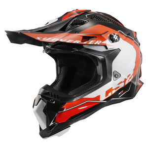 Helmet Subverter Evo Arched Full Face MX Motorcycle Helmet - Black/Yellow/Orange