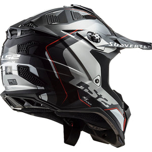 Helmet Subverter Evo Arched Full Face MX Motorcycle Helmet - Black/Red/Silver