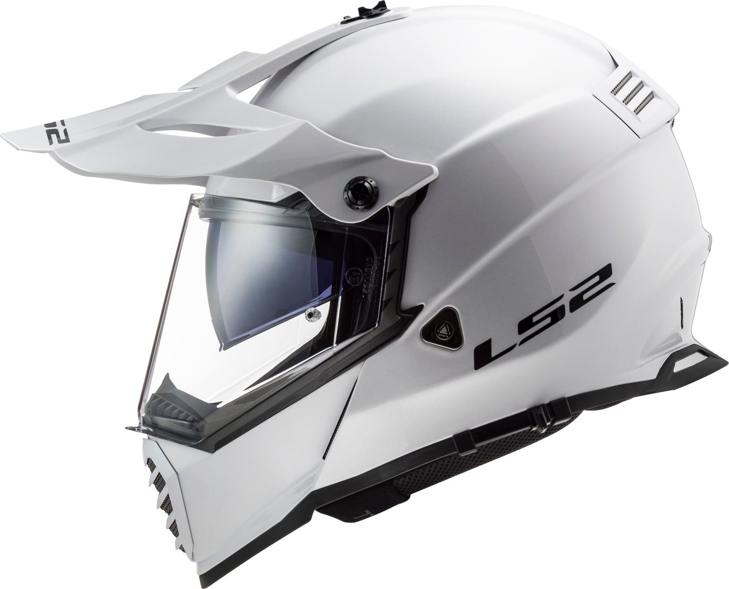 Blaze Solid Adventure Helmet with SunShield - Gloss White Product View