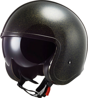 Spitfire Disco Open Face Helmet with SunShield - Gold Black Gloss Yellow/Black