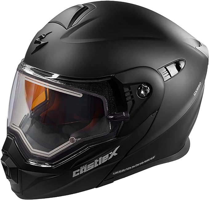 **OPEN BOX** Castle X EXO-CX950 Electric Modular Snowmobile Helmet, Solid Matte Black - Large