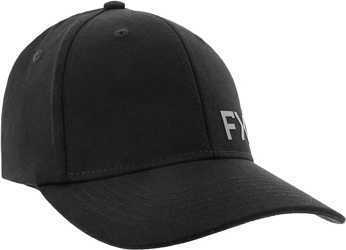 FXR Evo Baseball Hat Cap Flex-Band Comfort Curved Brim TPR Logo Black/Grey