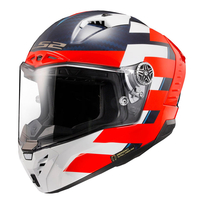 Thunder C Alliance Full-Face Motorcycle Helmet - Gloss Red/White/Blue Product View