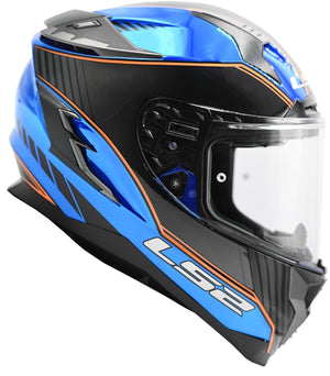 Challenger GT Boss Full Face Motorcycle Helmet with SunShield - Gloss Blue