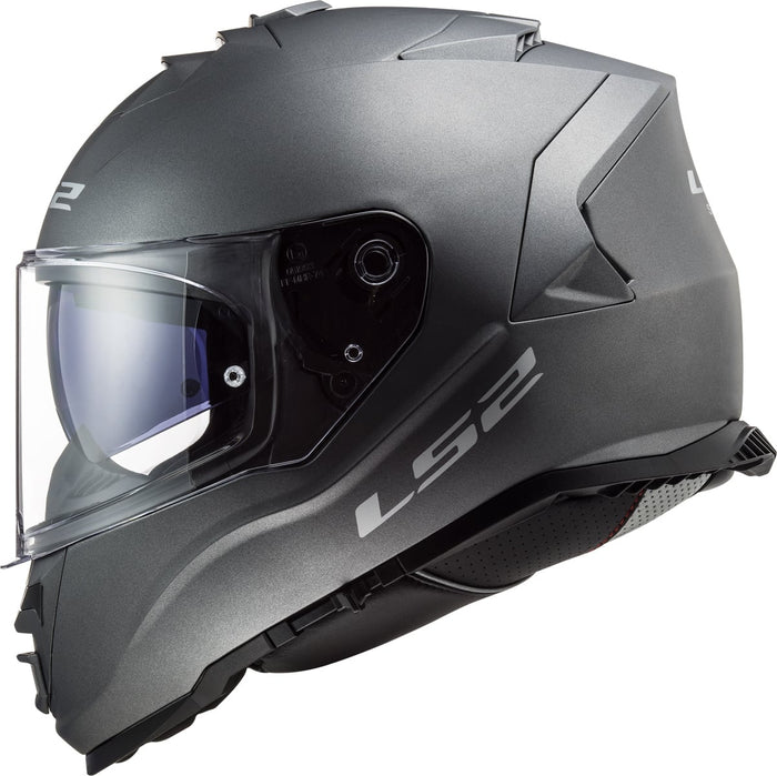 Helmet Assault Solid Full Face Motorcycle Helmet with SunShield - Matte Titanium Product View
