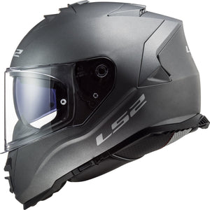 Helmet Assault Solid Full Face Motorcycle Helmet with SunShield - Matte Titanium