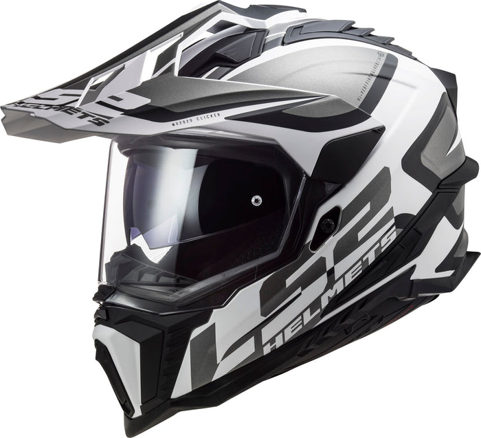 Helmet Explorer XT Alter Adventure Motorcycle Helmet with SunShield - Black/White Matte Product View