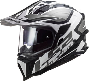 Helmet Explorer XT Alter Adventure Motorcycle Helmet with SunShield - Black/White Matte