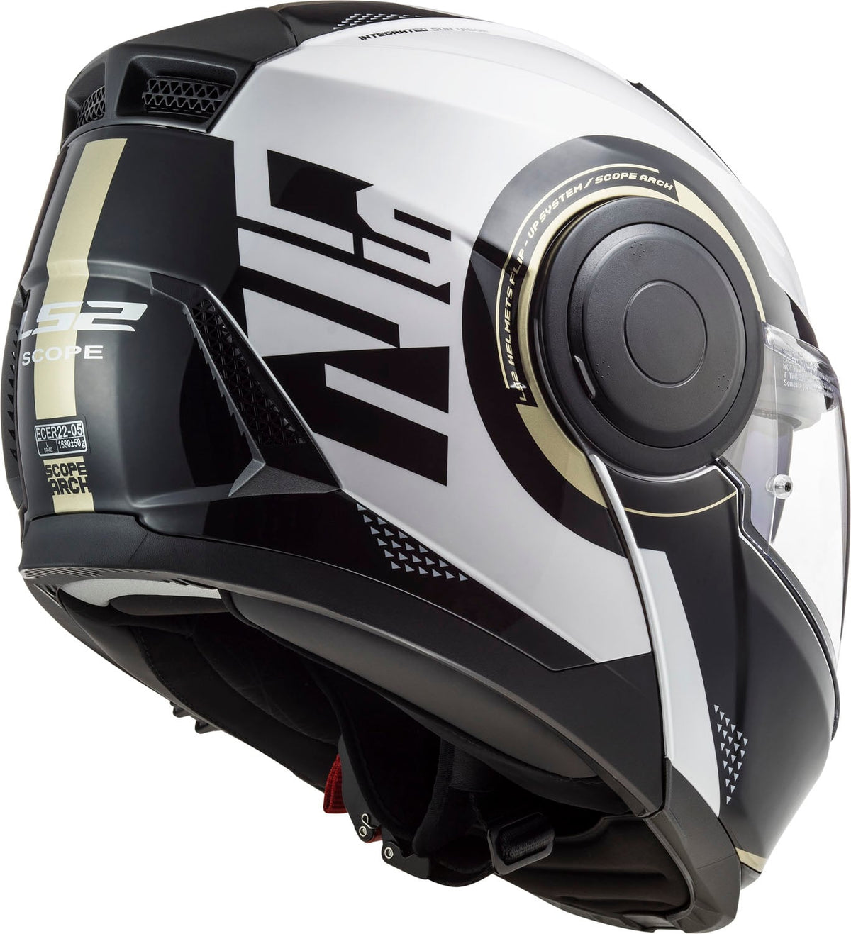 Horizon Arch Modular Helmet with SunShield - Gloss White/Titanium Product View