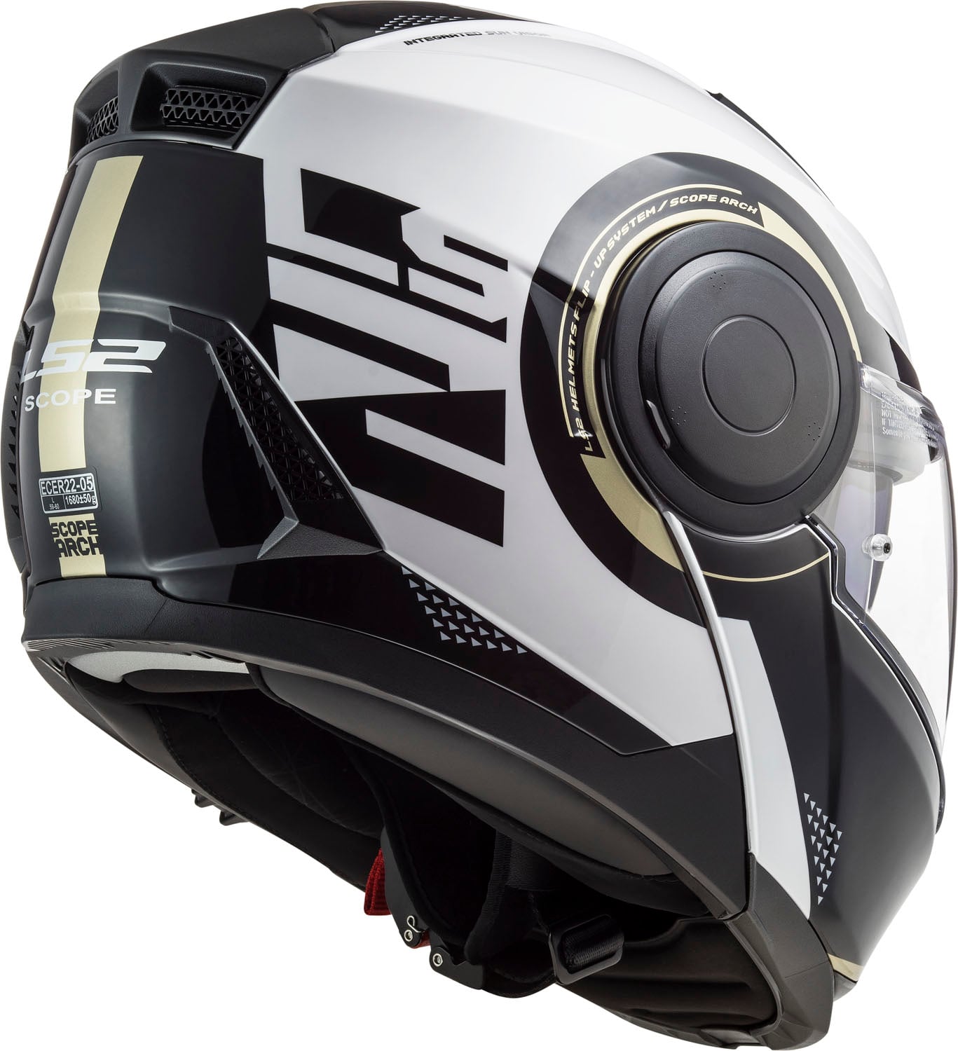 Horizon Arch Modular Helmet with SunShield - Gloss White/Titanium Product View